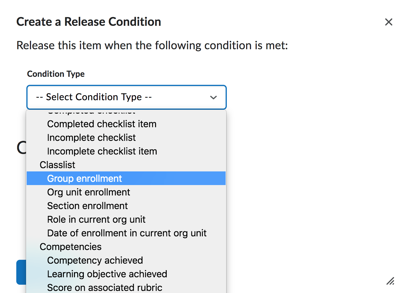 Release Condition Screenshot